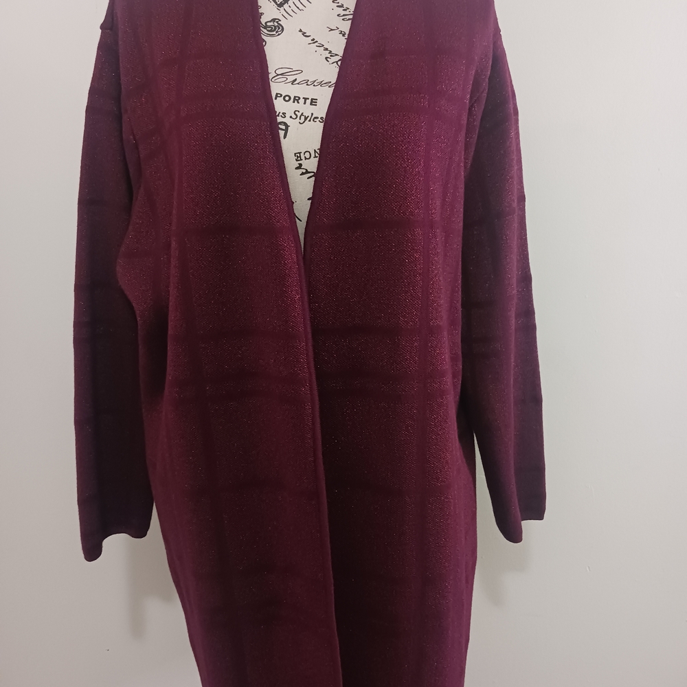 Kasper Deep Burgundy Women's Cardigan XL